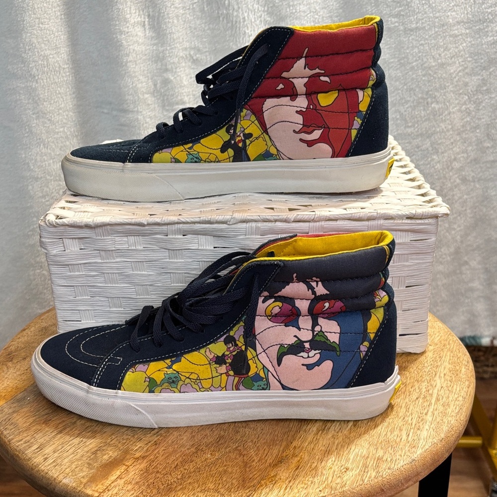 Vans Men's Artistic High-Top Sneakers - Navy and Multicolor